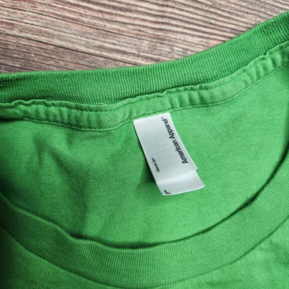 American Apparel Green Get Excited & Make Things Shirt - Picture 3 of 6